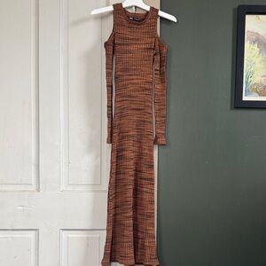 Zara Long Sleeve Brown and black Dress